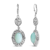 .925 Sterling Silver Chalcedony Diamond Accent Drop and Dangle Earring (K-L Color, I1-I2 Clarity)-1 thumbnail 2