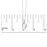 Sterling Silver 7mm Cultured Pearl and Diamond Accent Swirl Pendant Necklace-4 thumbnail 5