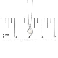 Sterling Silver 7mm Cultured Pearl and Diamond Accent Swirl Pendant Necklace