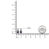 .925 Sterling Silver 8x6 MM Natural Oval Purple Amethyst Gemstone and Diamond Accent Art Deco Style Drop and Dangle Earrings (I-J Color, I1-I2 Clarity)-4 thumbnail 5