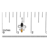 .925 Sterling Silver Marquise Cut Onyx and Citrine with Diamond Accent Fleur De Lis Drop Stud Earrings (H-I Color, SI1-SI2 Clarity)-4 thumbnail 5