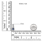 .925 Sterling Silver 4.5 x 3mm Pear Sapphire Gemstone and Diamond Accent Infinity Drop Stud Earrings (H-I Color, SI1-SI2 Clarity)-4 thumbnail 5
