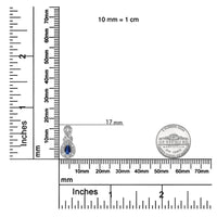 .925 Sterling Silver 4.5 x 3mm Pear Sapphire Gemstone and Diamond Accent Infinity Drop Stud Earrings (H-I Color, SI1-SI2 Clarity)