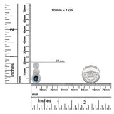 .925 Sterling Silver 6x4mm Pear Sapphire and Diamond Accent Infinity Drop 18