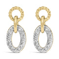 Gold Vermeil 1/10 Cttw Diamond Oval Link Earrings-0