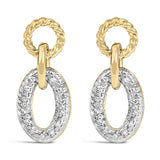 Gold Vermeil 1/10 Cttw Diamond Oval Link Earrings-0 thumbnail 1