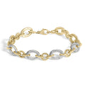 Gold Vermeil 1/10 Cttw Diamond Oval Link Bracelet-0