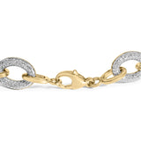 Gold Vermeil 1/10 Cttw Diamond Oval Link Bracelet-1 thumbnail 2