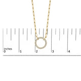 Gold Vermeil 1/10 Cttw Diamond Paperclip Chain Circle Pendant Necklace-4 thumbnail 5