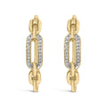 Gold Vermeil 1/10 Cttw Diamond Paperclip Hoop Earring-0