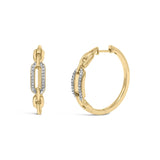 Gold Vermeil 1/10 Cttw Diamond Paperclip Hoop Earring-1 thumbnail 2