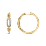 Gold Vermeil 1/10 Cttw Diamond Paperclip Hoop Earring-3 thumbnail 4