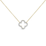 Gold Vermeil 1/10 Cttw Diamond Clover Pendant Necklace-0 thumbnail 1