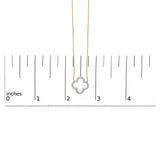 Gold Vermeil 1/10 Cttw Diamond Clover Pendant Necklace-4 thumbnail 5