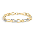 Gold Vermeil 1/7 Cttw Diamond Bold Knot Link Bracelet-0