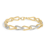 Gold Vermeil 1/7 Cttw Diamond Bold Knot Link Bracelet-0 thumbnail 1