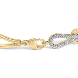 Gold Vermeil 1/7 Cttw Diamond Bold Knot Link Bracelet-1 thumbnail 2