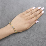 Gold Vermeil 1/7 Cttw Diamond Bold Knot Link Bracelet-2 thumbnail 3