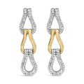 Gold Vermeil 1/10 Cttw Diamond Bold Knot Link Earring-0