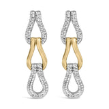 Gold Vermeil 1/10 Cttw Diamond Bold Knot Link Earring-0 thumbnail 1