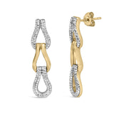 Gold Vermeil 1/10 Cttw Diamond Bold Knot Link Earring-1 thumbnail 2