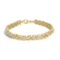 Gold Vermeil Plated Sterling Silver 1/7 Cttw Diamond Panther Link Bracelet-0
