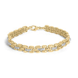 Gold Vermeil Plated Sterling Silver 1/7 Cttw Diamond Panther Link Bracelet-0 thumbnail 1