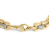 Gold Vermeil Plated Sterling Silver 1/7 Cttw Diamond Panther Link Bracelet-1 thumbnail 2