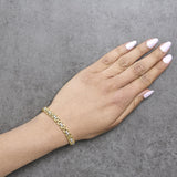 Gold Vermeil Plated Sterling Silver 1/7 Cttw Diamond Panther Link Bracelet-2 thumbnail 3