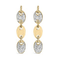 Gold Vermeil 1/10 Cttw Diamond Bold Disc Link Earring-0