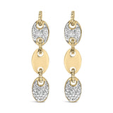 Gold Vermeil 1/10 Cttw Diamond Bold Disc Link Earring-0 thumbnail 1