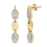 Gold Vermeil 1/10 Cttw Diamond Bold Disc Link Earring-1 thumbnail 2