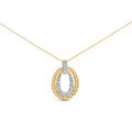 Gold Vermeil 1/10 Cttw Diamond Bold Bead Pendant Necklace-0