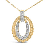 Gold Vermeil 1/10 Cttw Diamond Bold Bead Pendant Necklace-1 thumbnail 2