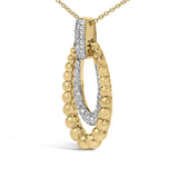 Gold Vermeil 1/10 Cttw Diamond Bold Bead Pendant Necklace-3 thumbnail 4