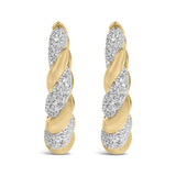 Gold Vermeil 1/10 Cttw Diamond Bold Rope Hoop Earring-0 thumbnail 1
