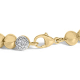 Gold Vermeil 1/5 Cttw Diamond Bold Dome Bead Link Bracelet-1 thumbnail 2