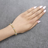 Gold Vermeil 1/5 Cttw Diamond Bold Dome Bead Link Bracelet-2 thumbnail 3