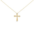 Gold Vermeil Diamond Accent Cross Pendant Necklace-0