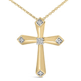 Gold Vermeil Diamond Accent Cross Pendant Necklace-1 thumbnail 2