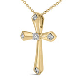 Gold Vermeil Diamond Accent Cross Pendant Necklace-3 thumbnail 4