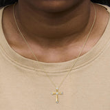 Gold Vermeil Diamond Accent Cross Pendant Necklace-2 thumbnail 3