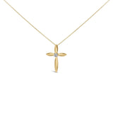 Gold Vermeil Diamond Accent Cross Pendant Necklace-0 thumbnail 1