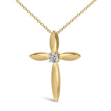 Gold Vermeil Diamond Accent Cross Pendant Necklace-1 thumbnail 2