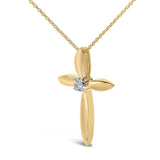 Gold Vermeil Diamond Accent Cross Pendant Necklace-3 thumbnail 4
