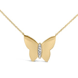 Gold Vermeil Diamond Accent Butterfly Pendant Necklace-1 thumbnail 2