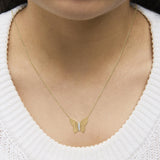 Gold Vermeil Diamond Accent Butterfly Pendant Necklace-2 thumbnail 3