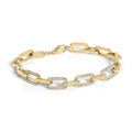 Gold Vermeil 1/10 Cttw Diamond Bold Paperclip Link Bracelet-0
