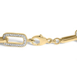 Gold Vermeil 1/10 Cttw Diamond Bold Paperclip Link Bracelet-1 thumbnail 2