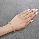 Gold Vermeil 1/10 Cttw Diamond Bold Paperclip Link Bracelet-2 thumbnail 3